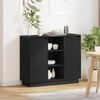vidaXL LED-Sideboard mit Regal Schwarz Eichen-Optik 90 x 32 x 75 cm