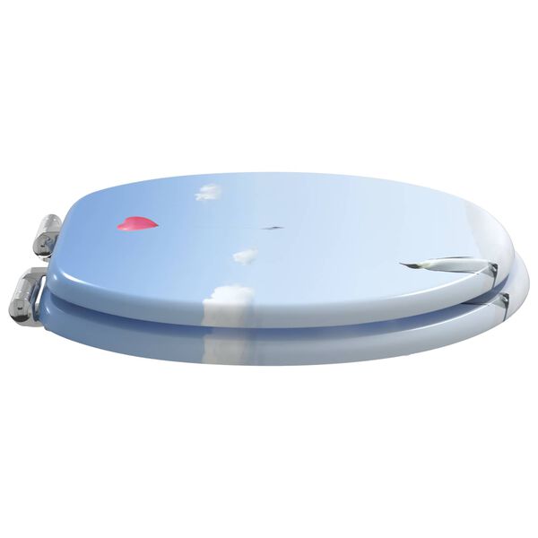 vidaXL Toilettensitz Blau 44 x 38 cm MDF-Platte