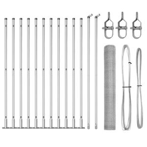 vidaXL Zaunpfosten Silber 25 x 1,2 m (25 mm Maschen) Stahl