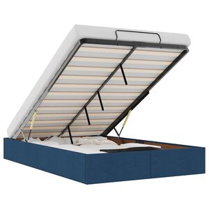 vidaXL Ottoman-Bett ohne Matratze Blau 120x200 cm Stoff