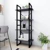 vidaXL B&uuml;cherregal 4 F&auml;cher Grau 60x30x140 cm Holzwerkstoff