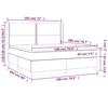 vidaXL Boxspringbett mit Matratze & LED Hellgrau 180x200 cm Stoff