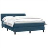 vidaXL Boxspringbett mit Matratze Dunkelblau 160x210 cm Samt