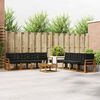 vidaXL Outdoor-Sofagarnitur mit Kissen 9 pcs Nat&uuml;rlich und Schwarz