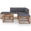 vidaXL 6-tlg. Garten-Lounge-Set mit Anthrazit Kissen