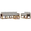 vidaXL Outdoor-Sofagarnitur 7 stk. Natur und Hellgrau 59 x 59 x 37 cm