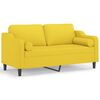 vidaXL 2-Sitzer-Sofa mit Zierkissen Hellgelb 140 cm Stoff
