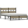 vidaXL Metallbett ohne Matratze Sonoma-Eiche 150x200 cm