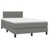 vidaXL Boxspringbett mit Matratze & LED Dunkelgrau 120x190 cm Stoff