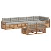 vidaXL Outdoor-Sofagarnitur mit Kissen 8 pcs Nat&uuml;rlich und Hellgrau