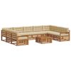 vidaXL Outdoor-Sofagarnitur 10 stk. Natur und Beige Massivholz Akazie