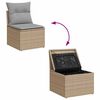 vidaXL Garten-Sofa-Set mit Kissen mit Speicher 7 pcs Beige und Grau