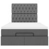 vidaXL Ottoman-Bett mit Matratze Dunkelgrau 120x190 cm Stoff