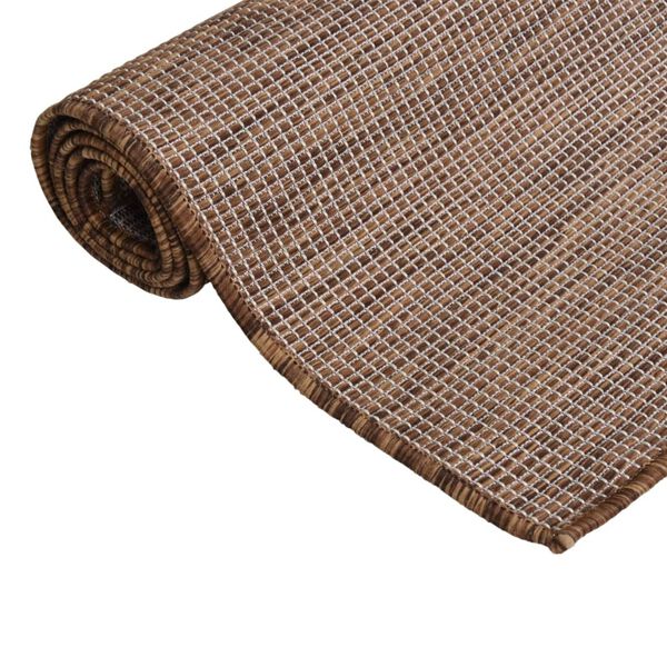 vidaXL Outdoor-Teppich Flachgewebe 160x230 cm Braun