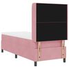 vidaXL LED Boxspringbett mit Matratze Rosa 80 x 200 cm Samt