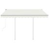 vidaXL Markise Automatisch Einziehbar mit Pfosten 3x2,5 m Creme
