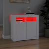 vidaXL Sideboard mit LED-Leuchten Wei&szlig; 80x35x75 cm