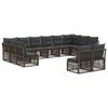 vidaXL Gartensofa-set 12 stk. Grau Poly-Rattan