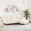 vidaXL 3-Sitzer-Sofa mit Hocker Creme 180 cm Samt