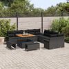 vidaXL Garten-Sofa-Set mit Kissen mit Speicher 13 pcs Schwarz