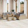 vidaXL Garten-Sofa-Set mit Kissen 14 pcs Beige und Hellgrau