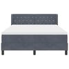 vidaXL Boxspringbett mit Matratze Dunkelgrau 200 x 160 cm Samt