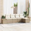 vidaXL Gartensofa-set mit Kissen 5 pcs Beige und Creme Poly Rattan