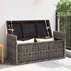 vidaXL Sitzbank mit Stauraum Schwarz gewaschen 110 x 40 x 50 cm Rattan