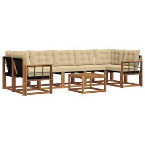 vidaXL Outdoor-Sofagarnitur 8 stk. 7-Sitzer Natur und Beige