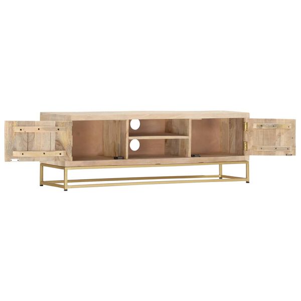 vidaXL TV-Schrank Golden 120x30x40 cm Massivholz Mango