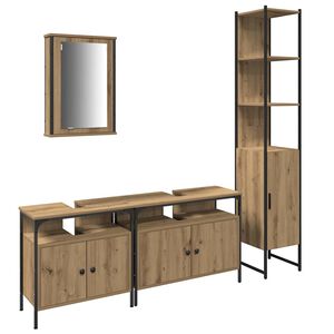 vidaXL Badezimmerm&ouml;bel-Set 4 stk. Artisan-Eiche 33 x 33 x 185,5 cm
