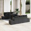 vidaXL Sofa Set mit Kissen 7 pcs Schwarz Poly-Rattan
