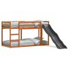 vidaXL Etagenbett mit Rutsche & Leiter Wachsbraun 90x200cm Kiefernholz