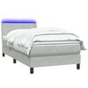 vidaXL Boxspringbett mit Matratze & LED Hellgrau 80x220 cm Samt