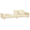 vidaXL Schlafsofa 2-Sitzer mit 2 Kissen Creme Stoff