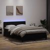 vidaXL Boxspringbett mit Matratze & LED Schwarz 160x210 cm Samt