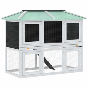vidaXL Kleintier-/Kaninchenstall 2 Etagen Holz
