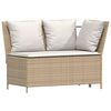 vidaXL 5-tlg. Garten-Sofagarnitur mit Kissen Beige Poly Rattan