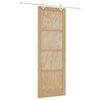 vidaXL Schiebet&uuml;r Nat&uuml;rlich und Wei&szlig; 83 x 232 cm Massives Kiefernholz