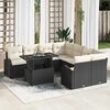 vidaXL Garten-Sofa-Set mit Kissen mit Kissen 9 pcs Schwarz Poly Rattan