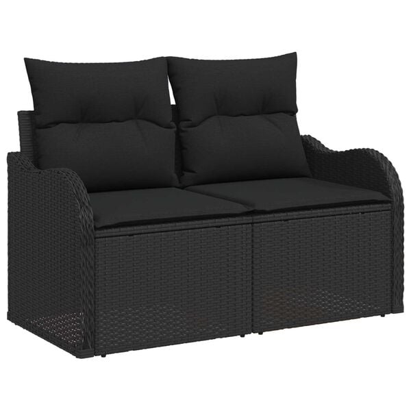 vidaXL Gartensofa-set mit Speicher 5 pcs Schwarz Poly-Rattan