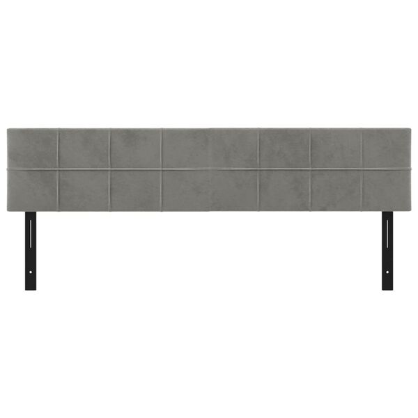 vidaXL Kopfteile 2 Stk. Hellgrau 80x5x78/88 cm Samt