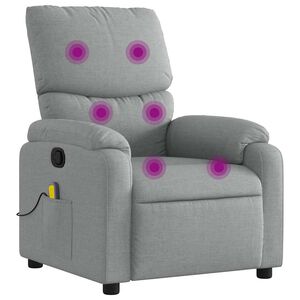 vidaXL Massagesessel Hellgrau Stoff