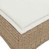 vidaXL Gartenhocker mit Kissen 2 Stk. Beige 55x55x36 cm Poly Rattan