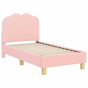vidaXL Kinderbettgestell mit Kopfteil Rosa 70 x 140 cm Schafstoff