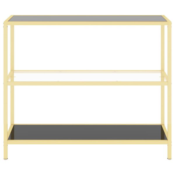 vidaXL Regal Schwarz und Transparent 100x36x90 cm Gehärtetes Glas