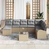 vidaXL Sofa Set mit Kissen 9 pcs Beige und hellgrau Poly-Rattan