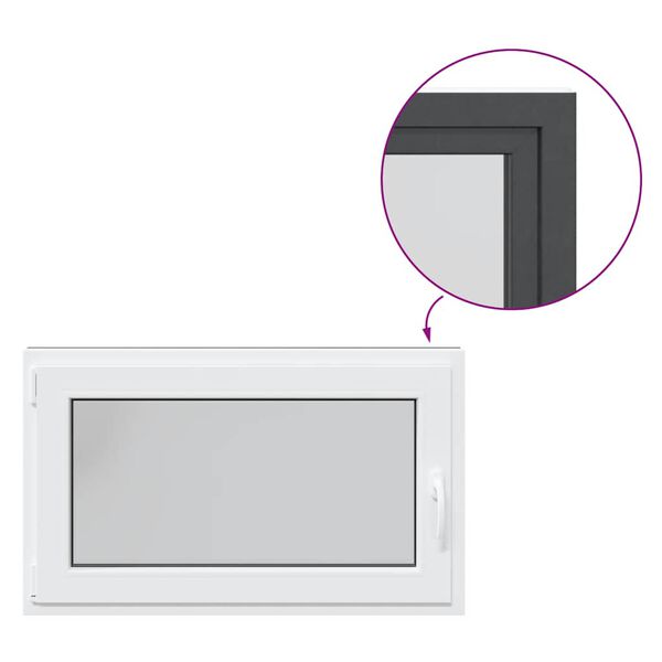 vidaXL Kellerfenster "RISOR" 100x50 cm Drehkipp DIN Links Anthrazit