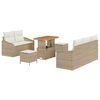 vidaXL Garten-Sofa-Set mit Kissen mit Speicher 8 pcs Beige und Creme