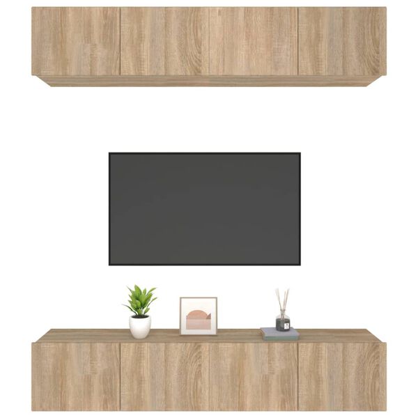 vidaXL TV-Schr&auml;nke 4 Stk. Sonoma-Eiche 80x30x30 cm Holzwerkstoff